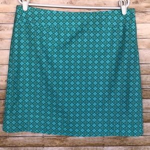 Talbots A frame knee skirt graphic print SZ 14